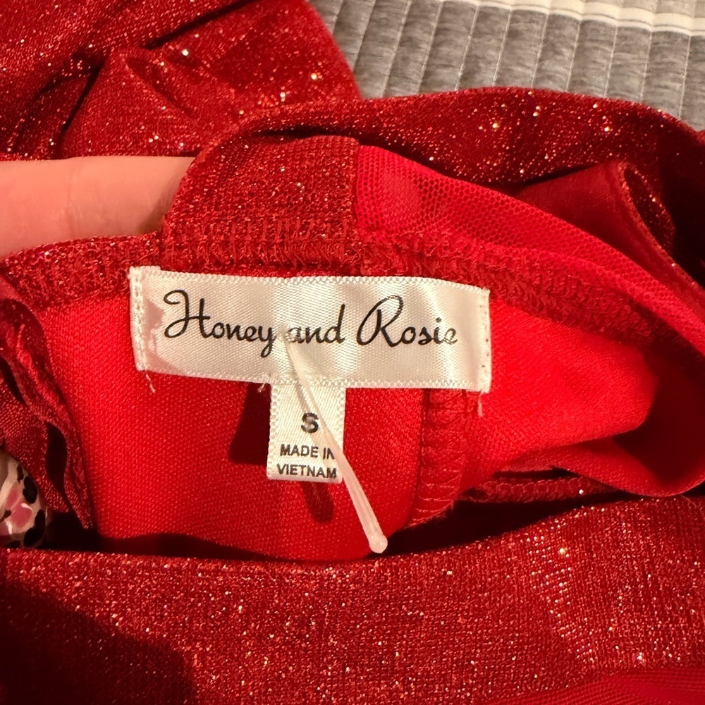 NWOT Honey and Rosie Red Sparkle Juniors Small Dress - Picture 7 of 7